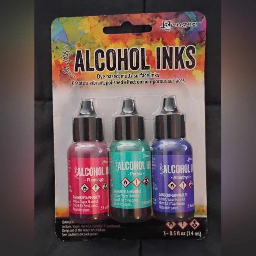 Alcohol Inks Set - Flamingo, Patina, Amethyst